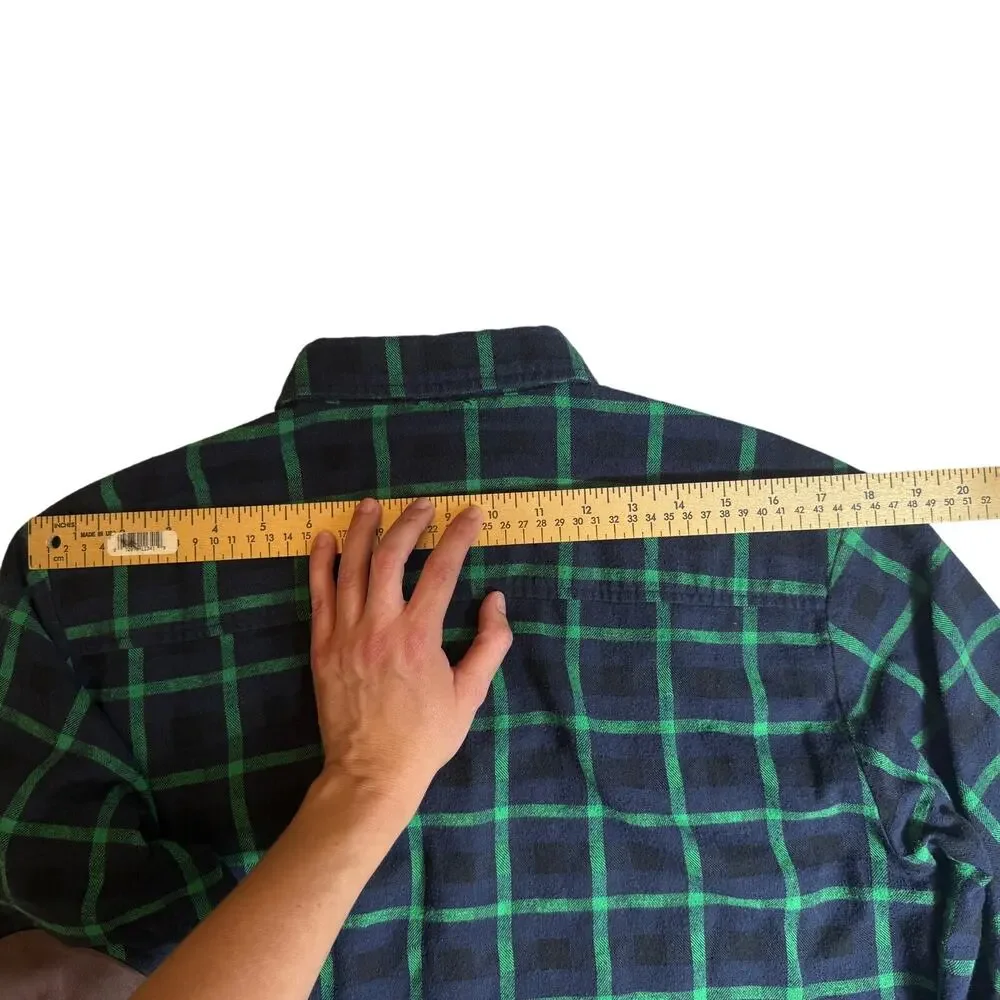 Dangerous Man Brewing Company Men Flannel Shirt Elbow Patch Pearl Bottons Size M - Picture 12 of 13